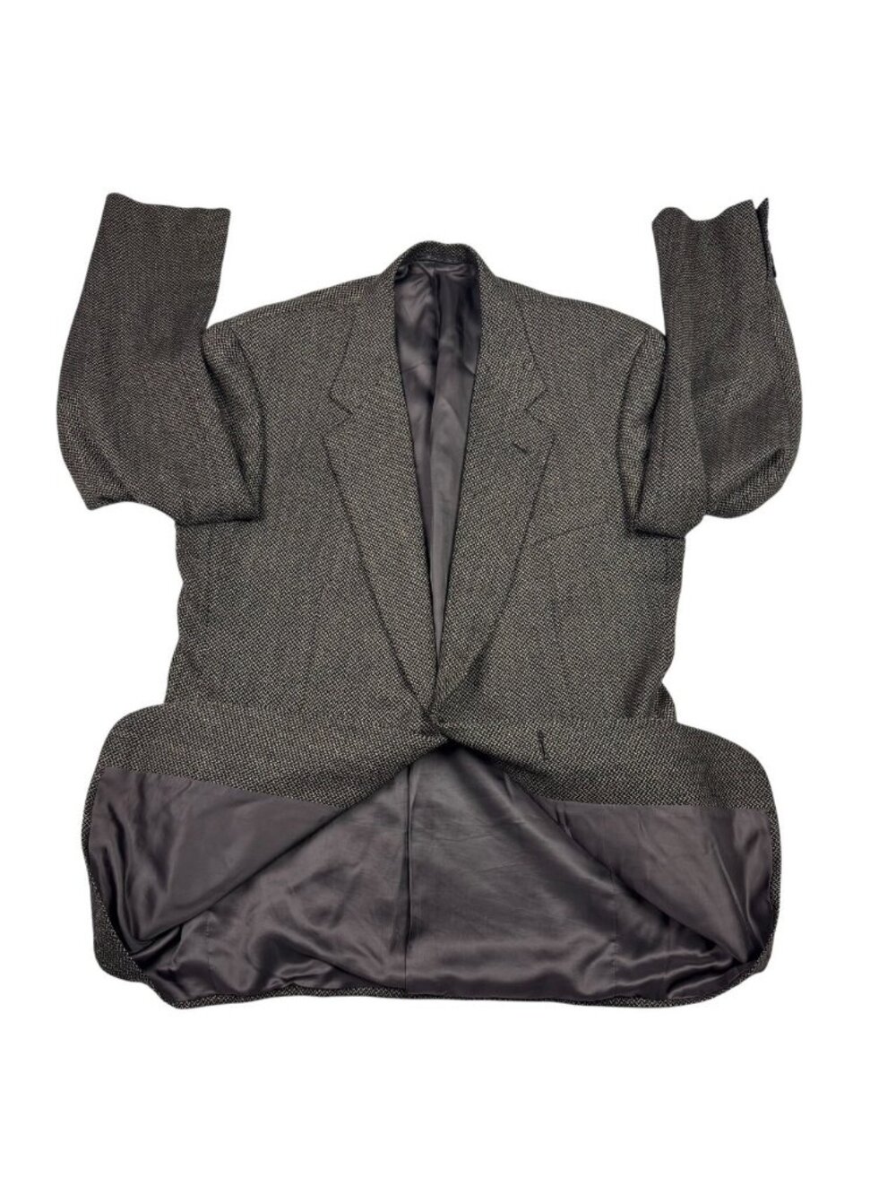 Corneliani Men's 100% Wool Tweed 2-Button Blazer Gray Herringbone • Italy • 42R - Picture 3 of 13